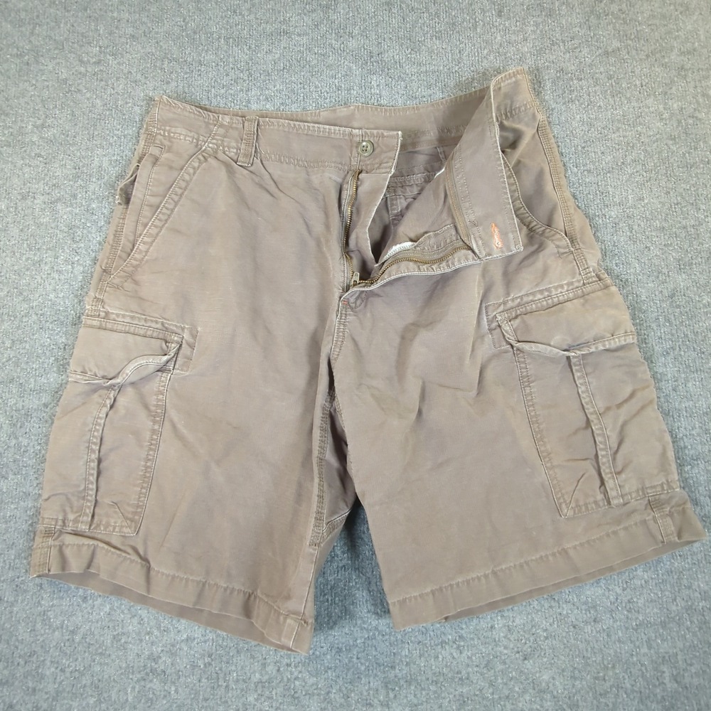 LL Bean Mens Natural Fit Cargo Shorts Brown Cotton Ripstop 36W Item 503740 #2630